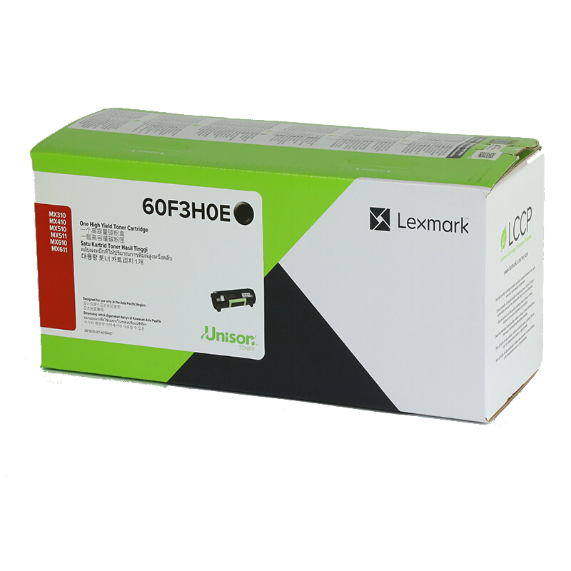 利盟 Lexmark 60F3H0E 原装高容粉盒 黑色 10000页 适用MX310DN MX410DE 计价单位:个