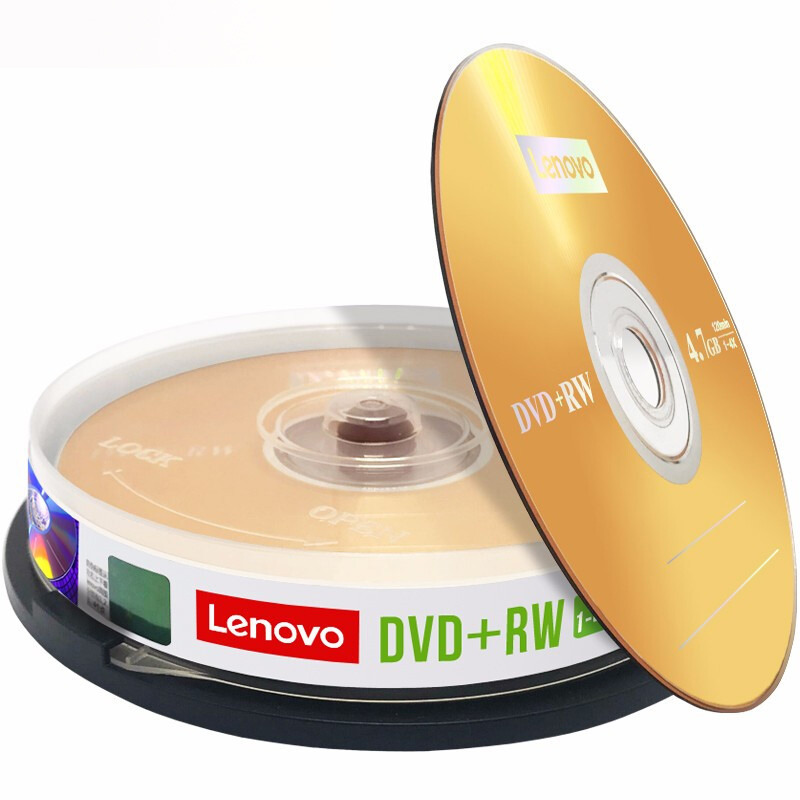 联想 Lenovo DVD+RW 刻录盘 1-4速 4.7GB 台产档案系列 可擦写 可重复刻录 桶装10片 计价单位: 盒