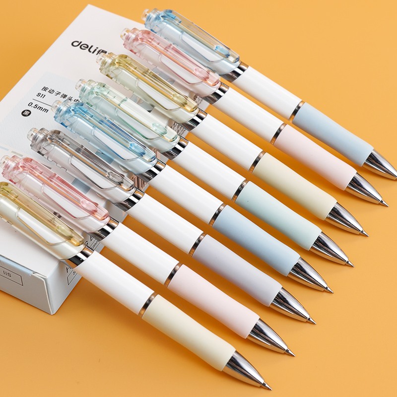 得力 deli S11 中性笔 0.5mm 子弹头 按动 12支/盒 黑色 计价单位:盒
