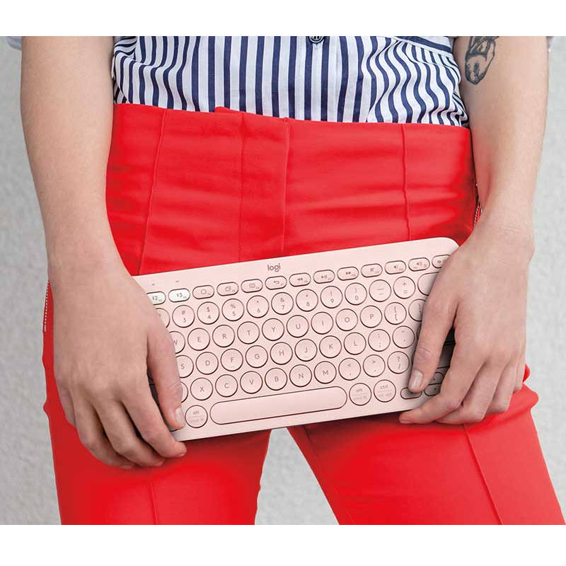 罗技 LOGITECH K380 无线蓝牙键盘 便携 多设备 粉色 计价单位:个