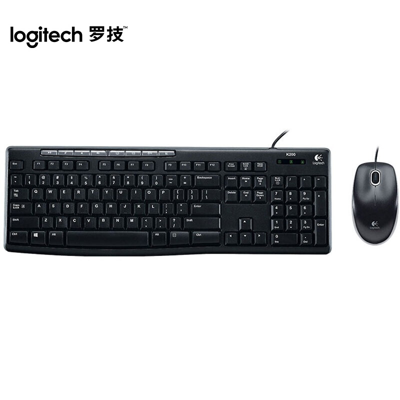 罗技 LOGITECH MK200 有线键鼠套装 黑色 计价单位:套