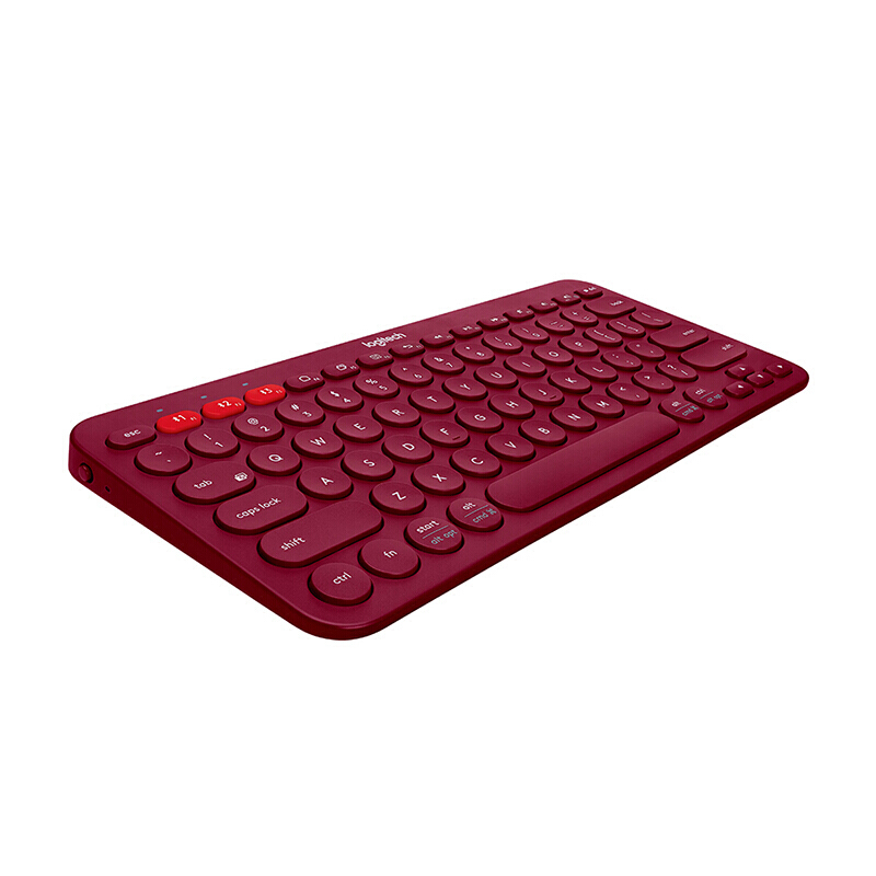 罗技 LOGITECH K380 无线蓝牙键盘 便携 超薄 多设备 红色 计价单位:个