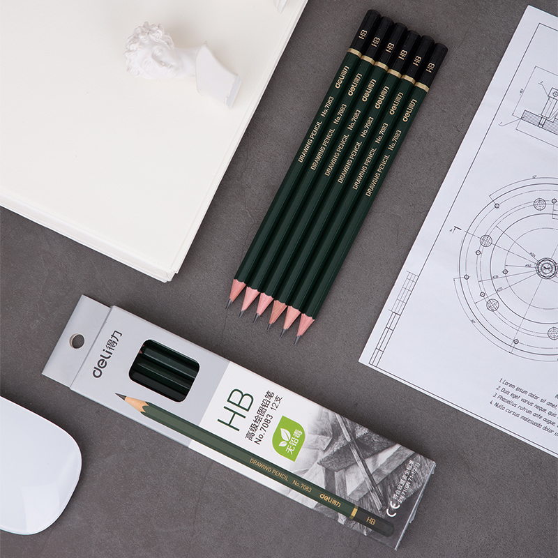 得力 deli 7083 铅笔 HB 木质 12支/盒 计价单位:盒 得力 deli 7083 铅笔 HB 木质 12支/盒 计价单位:盒