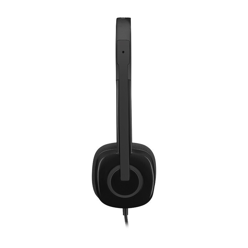 罗技 LOGITECH H151 立体声耳机麦克风 有线 黑色 计价单位:副