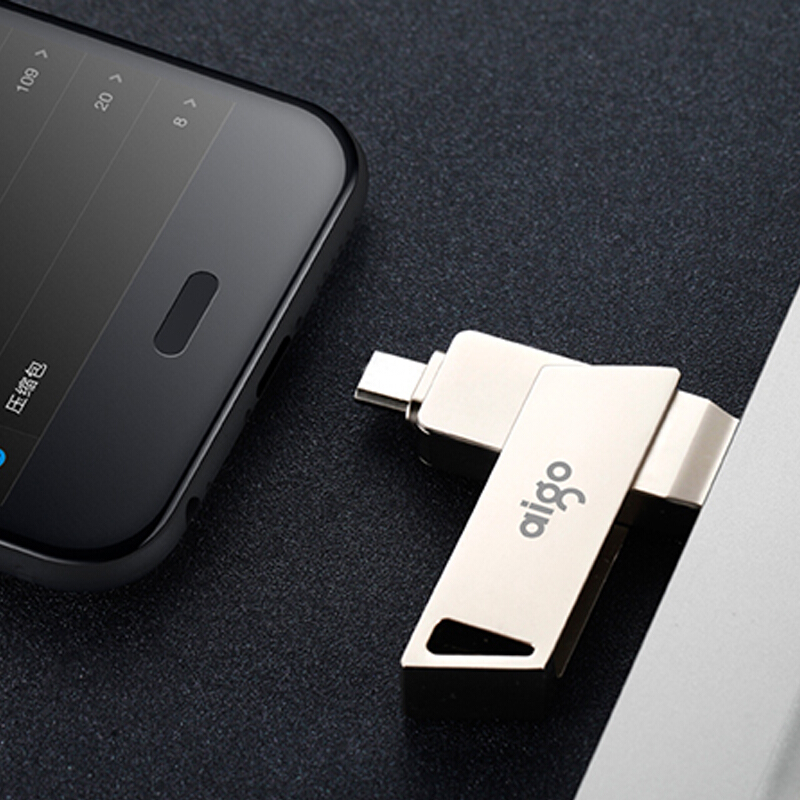 爱国者 aigo U350 U盘 64GB Type-C USB3.2 银色 计价单位:个