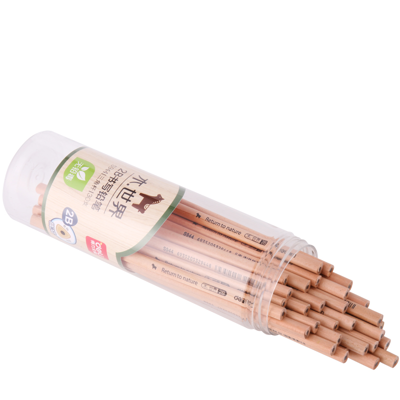 得力 deli S944 铅笔 2B 笔杆原木色 30支/筒 计价单位:筒