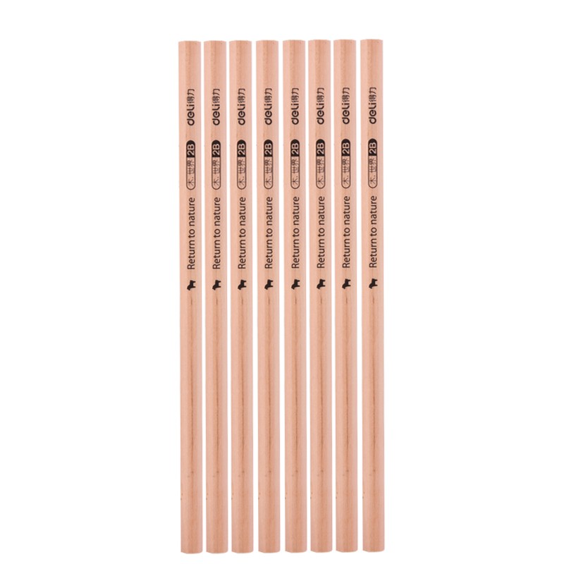 得力 deli S941 原木铅笔 2B 笔杆原木色 30支/筒 计价单位:筒