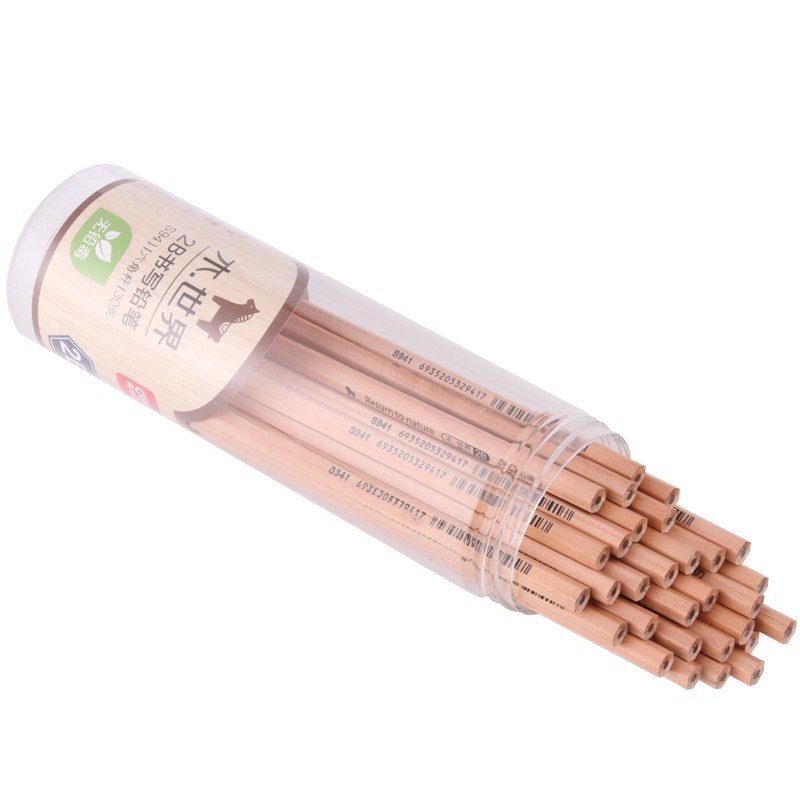 得力 deli S941 原木铅笔 2B 笔杆原木色 30支/筒 计价单位:筒