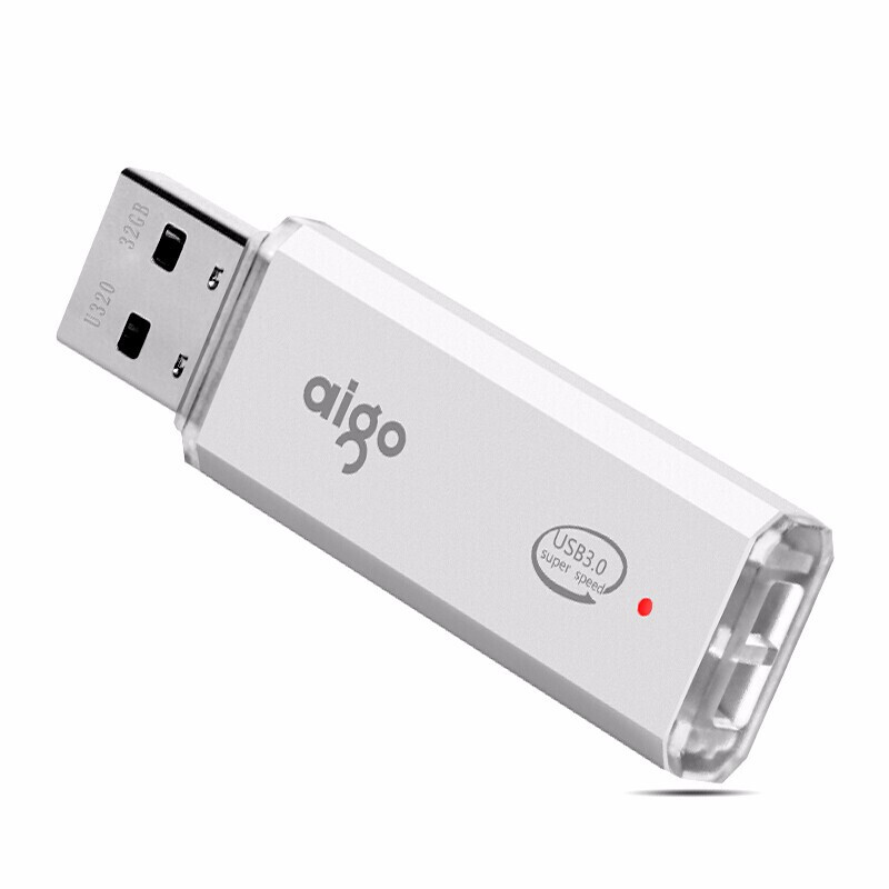爱国者 aigo U320 U盘 64GB USB3.2 商务款  银色 金属机身 LED工作指示灯  电脑办公防水U盘 计价单位:个