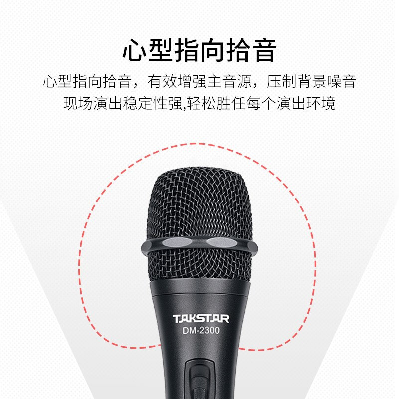 得胜 TAKSTAR DM-2300 有线动圈专业麦克风  黑色 计价单位:个