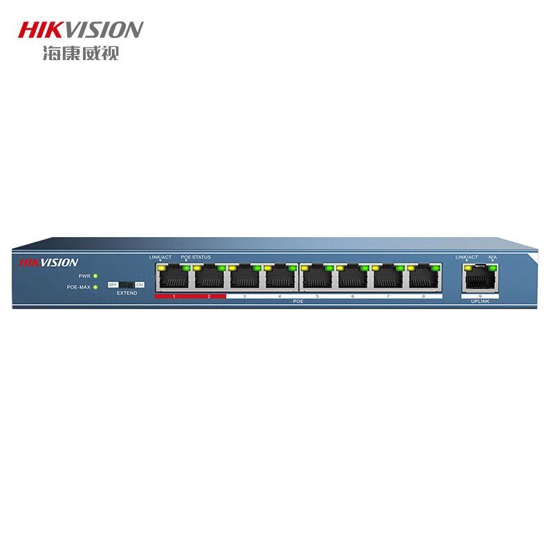 海康威视 HIKVISION DS-3E0109P-E 供电交换机 9口百兆非网管 计价单位:个