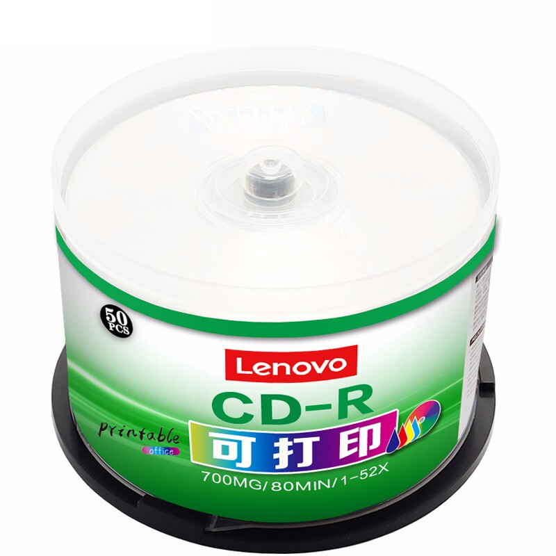 联想 Lenovo CD-R 刻录光盘 52速700MB 办公系列 桶装50片 可打印 计价单位:桶