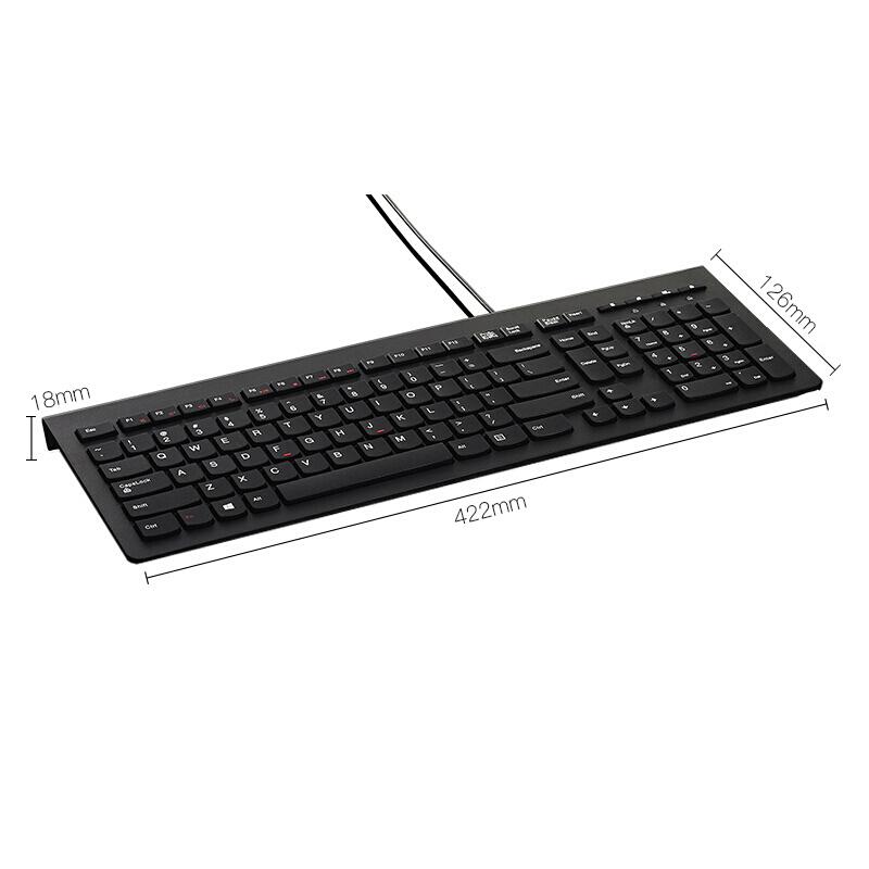 联想 Lenovo M120K 有线超薄键盘 巧克力按键 黑色 计价单位:个