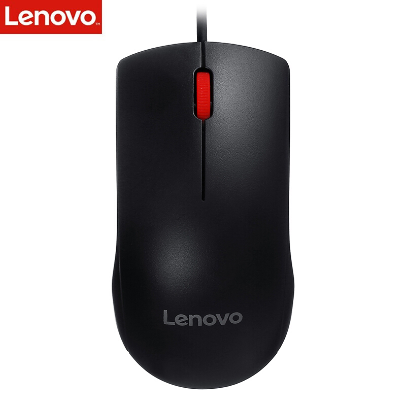 联想 Lenovo M220L 有线鼠标 大红点 黑色  计价单位:个