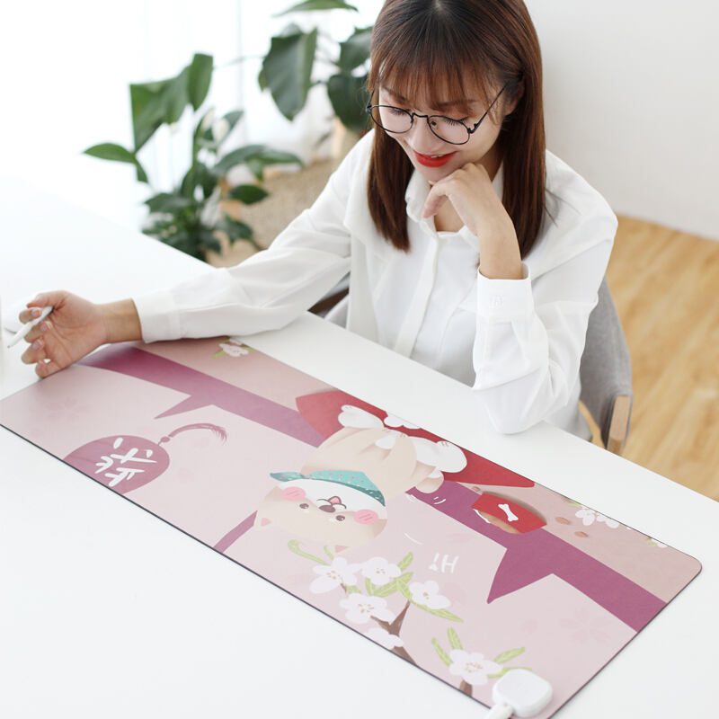 昕科 80*33cm 鼠标垫 发热暖桌垫 加热垫 80*33cm 冬日柴犬 计价单位:个
