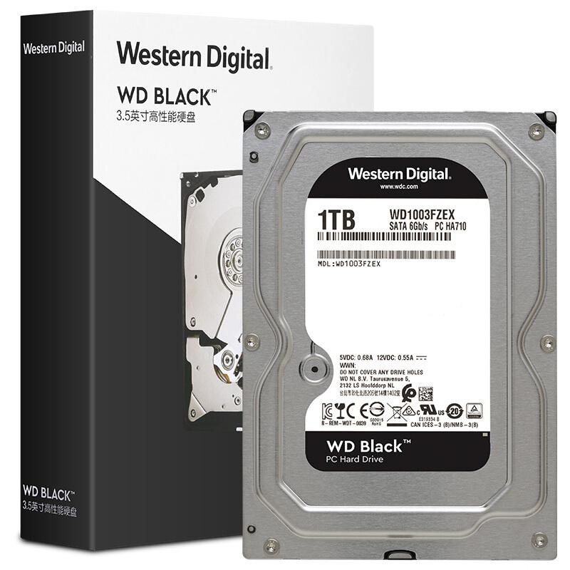 西部数据 WD WD1003FZEX 台式机硬盘 1TB 黑盘 7200转64M SATA6Gb/s  计价单位:个