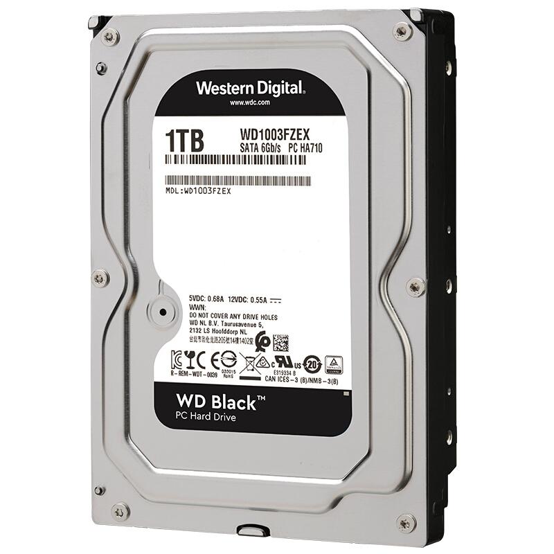 西部数据 WD WD1003FZEX 台式机硬盘 1TB 黑盘 7200转64M SATA6Gb/s  计价单位:个