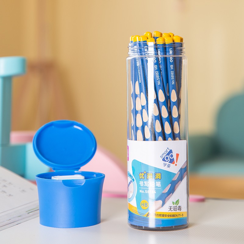 得力 deli 58184 洞洞铅笔 HB 蓝色 30支/筒 计价单位:筒 得力 deli 58184 洞洞铅笔 HB 蓝色 30支/筒 计价单位:筒