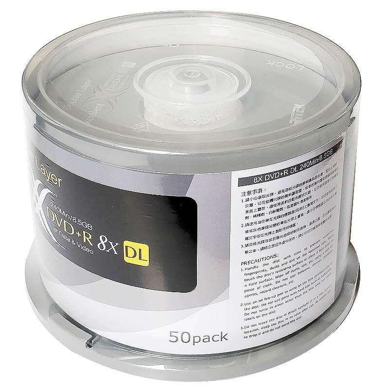 铼德 RITEK DVD+R 刻录盘 DL D9 8速8.5G 不可打印 50片桶装 计价单位:桶