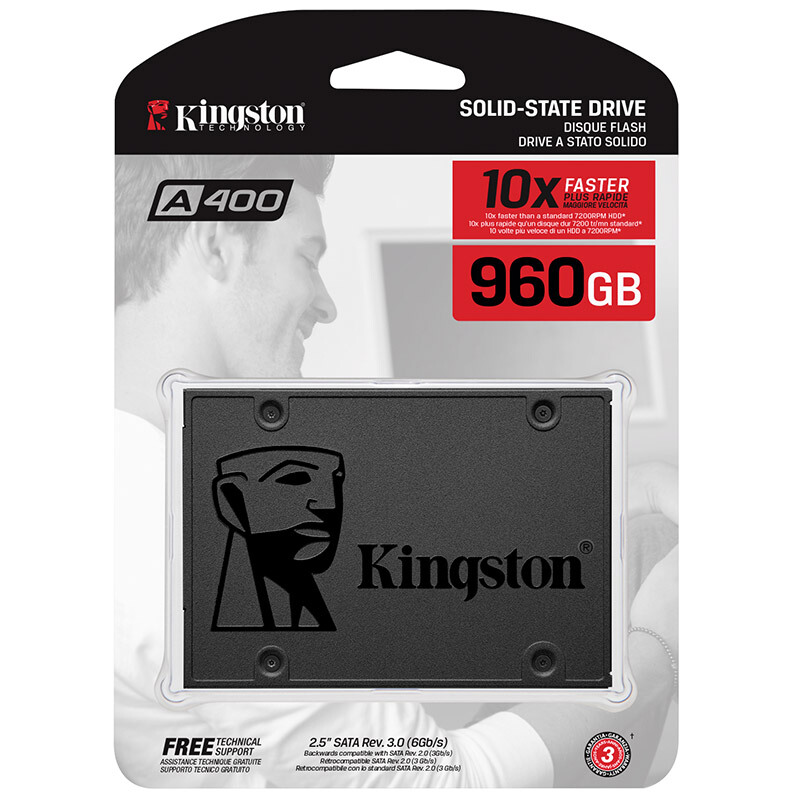 金士顿 KINGSTON 960GB SSD固态硬盘 960GB 2.5英寸 SATA3.0接口 A400系列 计价单位:块