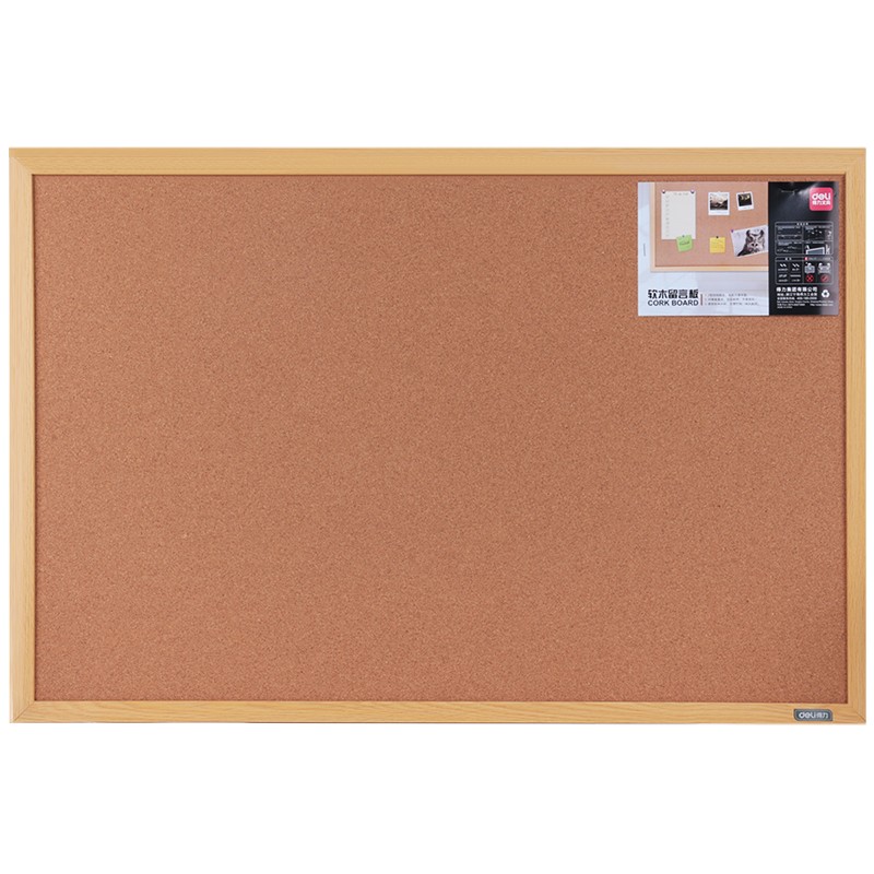 得力 deli 8764 软木留言板 600*900mm 棕色 计价单位:个