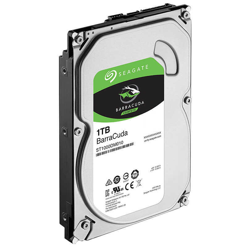 希捷 SEAGATE ST1000DM010 台式机机械硬盘  1TB 64MB 7200RPM SATA接口 酷鱼BarraCuda系列 计价单位:个