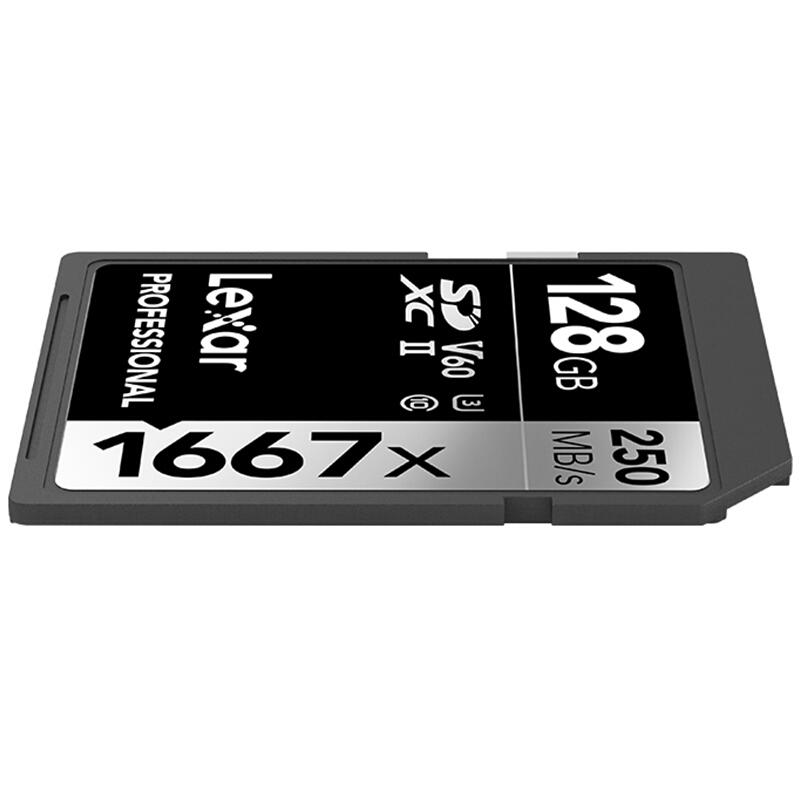 雷克沙 Lexar 1667X Pro SD存储卡 128GB 1667X Pro版 U3 V60 读250MB/s 写120MB/s 计价单位:张