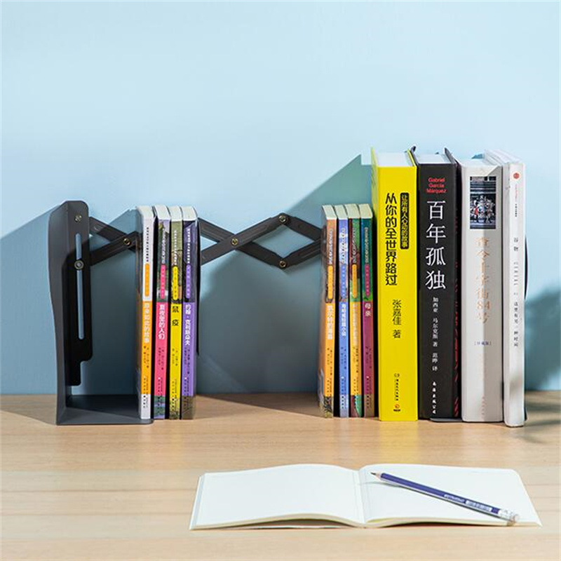 得力 deli 78631 可伸缩书立 三分格 金属板材 深灰 22cm 计价单位:个