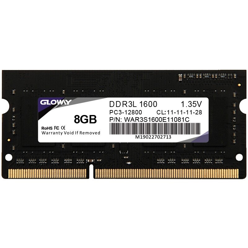 光威 GLOWAY 8GB DDR3L 1600 笔记本内存 战将系列 低电压版 计价单位:个