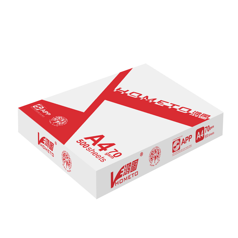 鸿图 HOMETO A4  70g 复印纸  500张/包  5包/箱 计价单位:包