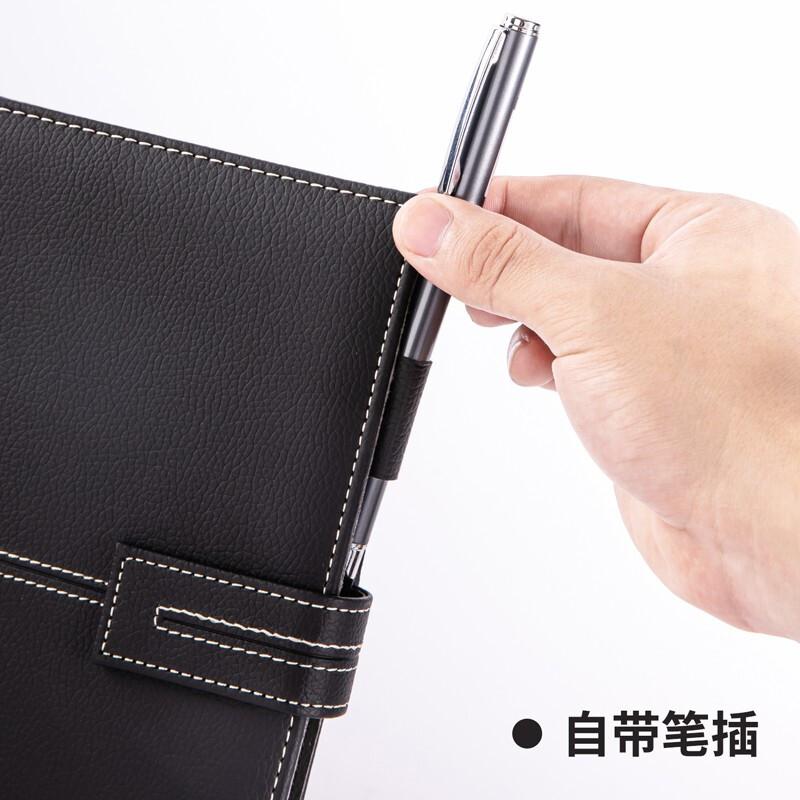 得力 deli 22232 皮面本套装 25K 120张 黑色 1个记事本和 1支笔/套 计价单位:套