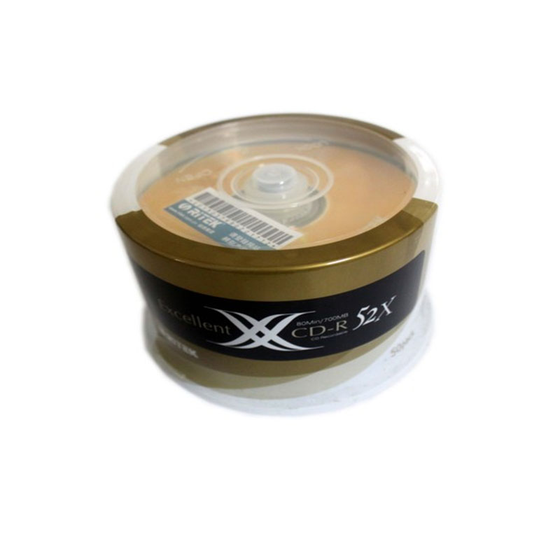 铼德 RITEK CD-R 空白光盘    52速 700M X系列金龙 桶装50片  计价单位:桶