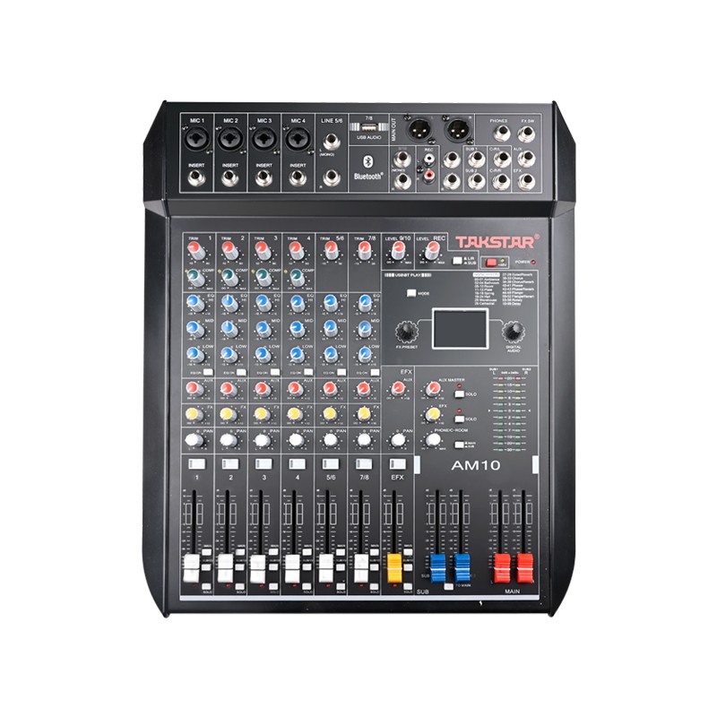 得胜 TAKSTAR AM10 十路调音台 带蓝牙/USB/效果器 黑色 计价单位: 台