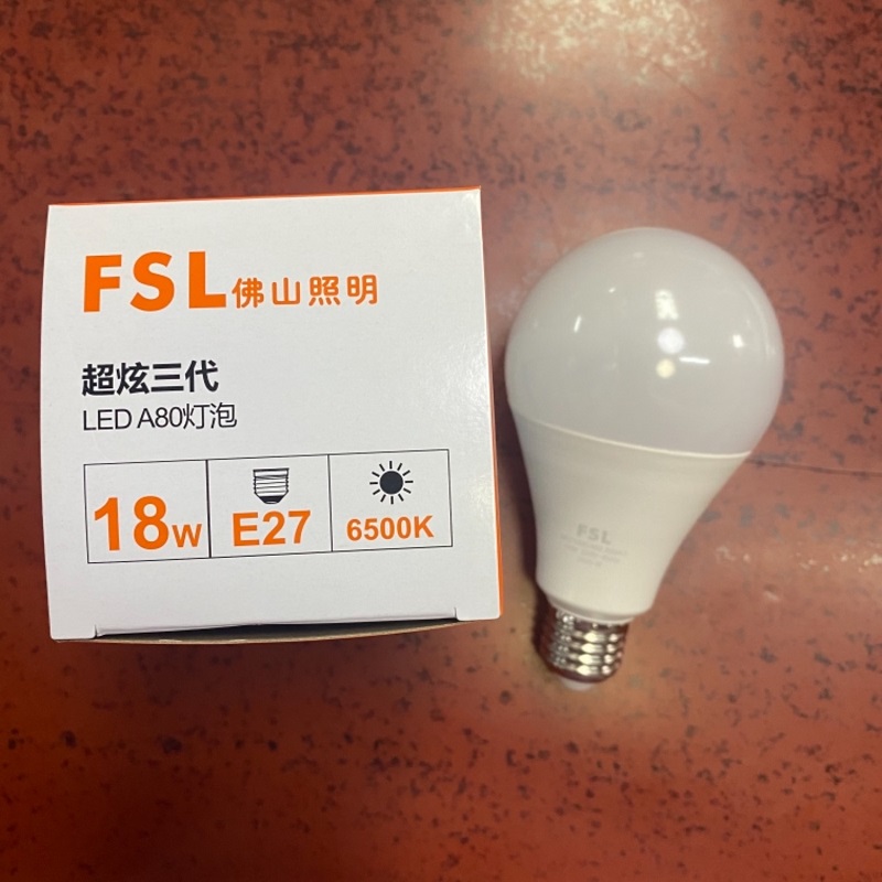 佛山照明 FSL A80E27 LED灯泡 6500K 18W 计价单位: 个
