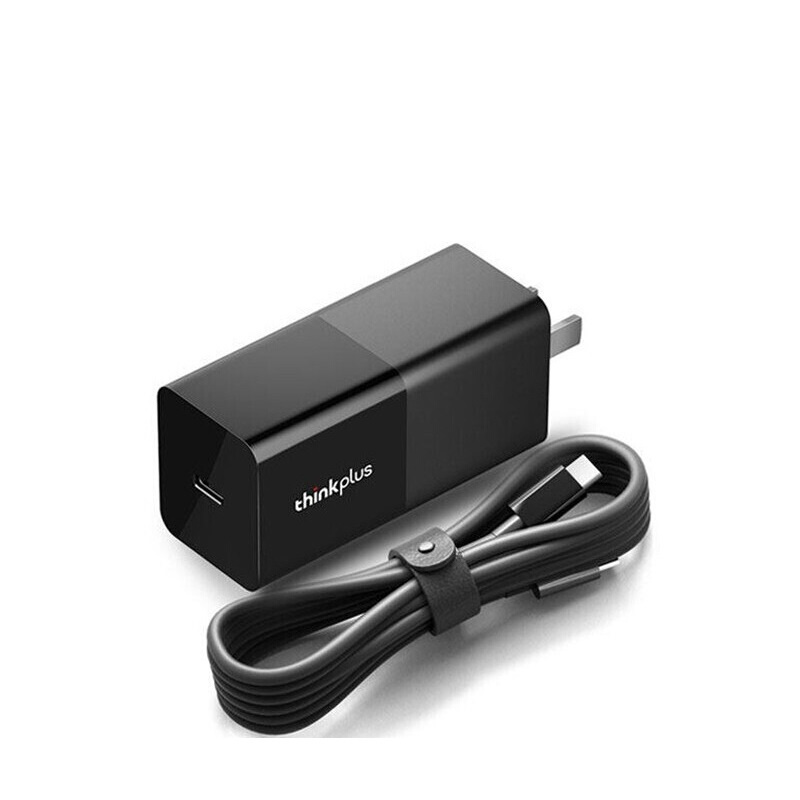 联想Thinkplus  65w 口红电源自带type-c数据线 手机平板笔记本适配器 黑色 计价单位: 个