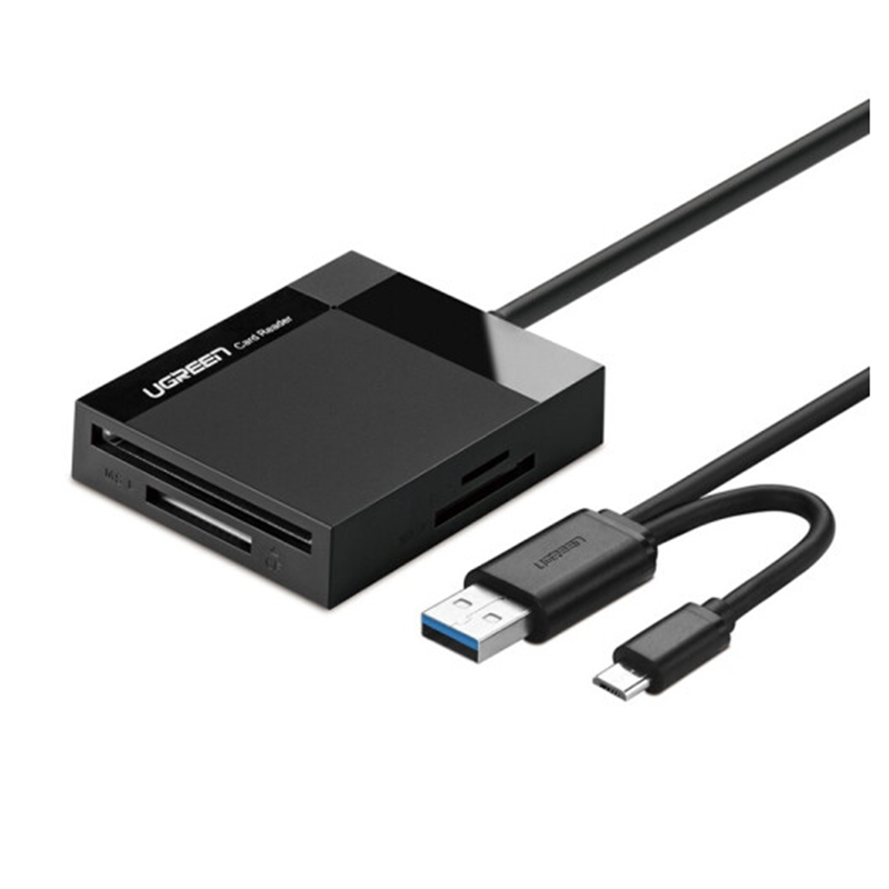 绿联 UGREEN 40754  USB3.0多功能读卡器 4合一 多卡单读 带Micro USB OTG头 计价单位:个
