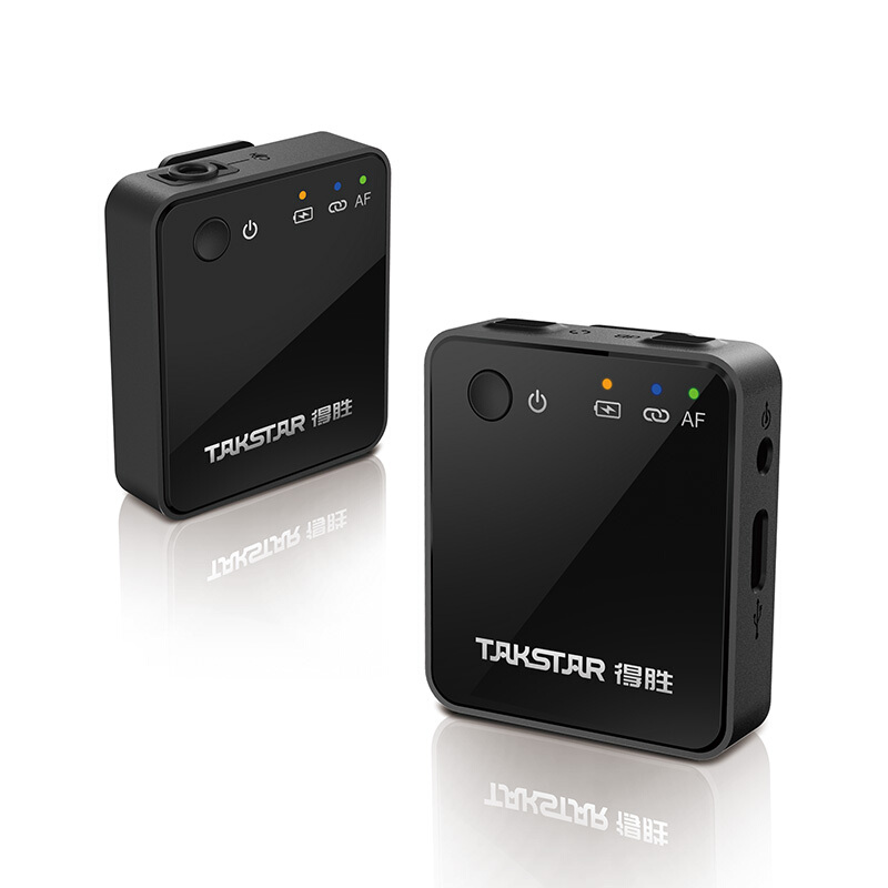 得胜 TAKSTAR V1 无线领夹麦克风 一拖一 手机直播降噪收音 黑色 计价单位:个