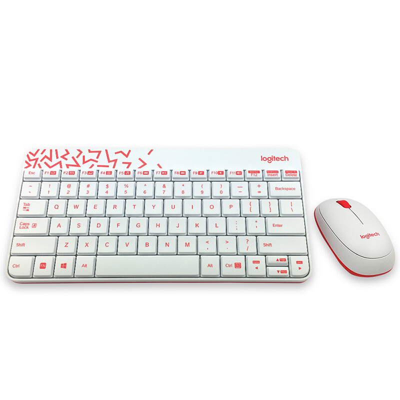罗技 LOGITECH MK240 Nano 无线键盘鼠标套装 带无线2.4G接收器 粉白色 计价单位:套