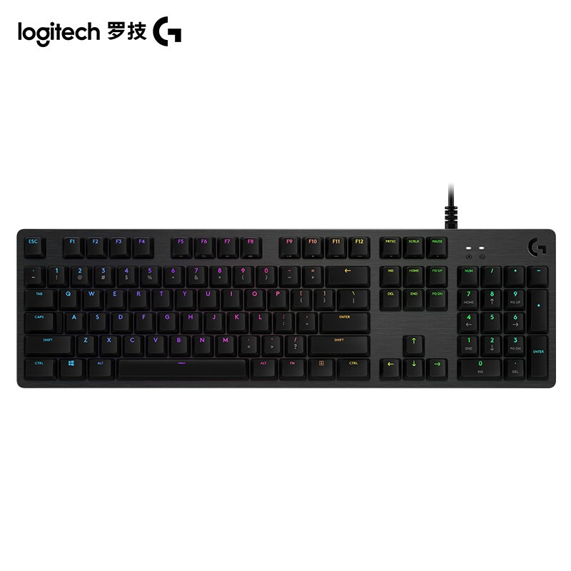 罗技 LOGITECH G512 有线机械键盘 全尺寸 RGB背光 赛博朋克 黑色 T轴 茶轴手感 计价单位:个
