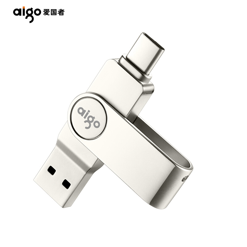 爱国者 aigo U356 U盘 炫酷高速款 64G Type-C USB3.2 银色 计价单位:个