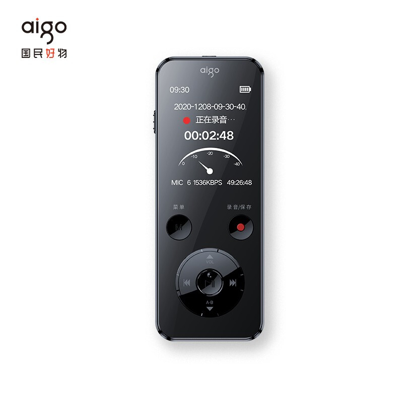 爱国者 aigo R6922 录音笔 MP3播放器 16G 黑色 计价单位:支