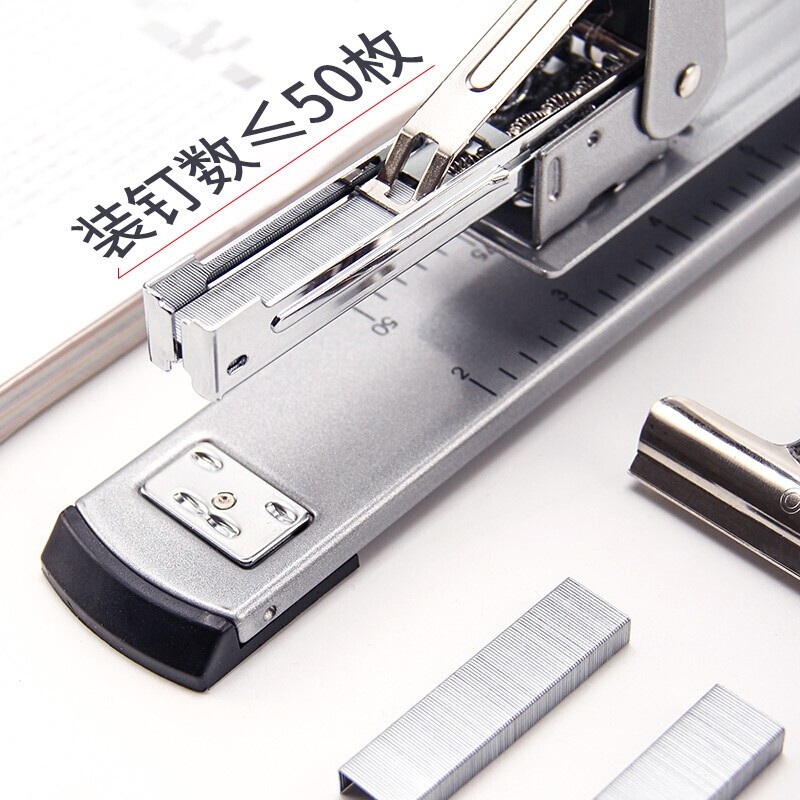 得力 deli 0334 长臂订书机 340*36mm 银色 计价单位: 个