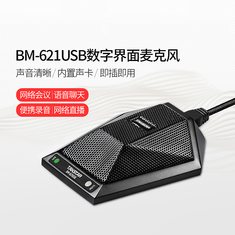 得胜 TAKSTAR BM-621USB 界面电容麦克风 内置声卡 黑色 计价单位: 个
