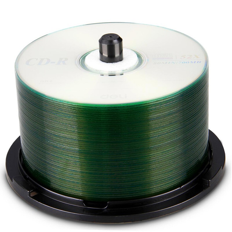 得力 deli 3725 空白光盘CD-R 52速 700MB 桶装50片 计价单位: 桶