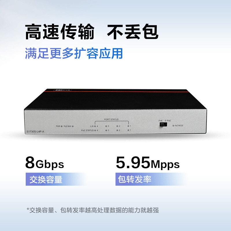 华为 HUAWEI S1730S-L4P-A 交换机 4口千兆以太网端口 POE供电 网络分流器 计价单位: 台