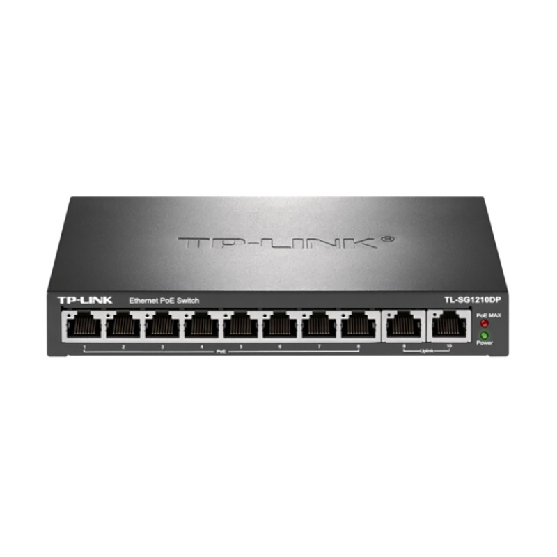 普联 TP-LINK TL-SG1210DP 交换机 8口千兆PoE供电+2口千兆上联VLAN网络分线以太网 计价单位: 台