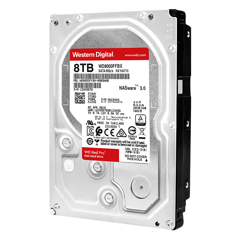 西部数据 WD WD8003FFBX NAS硬盘 网络储存 红盘Pro 8TB SATA6Gb/s 256M缓存 计价单位: 块