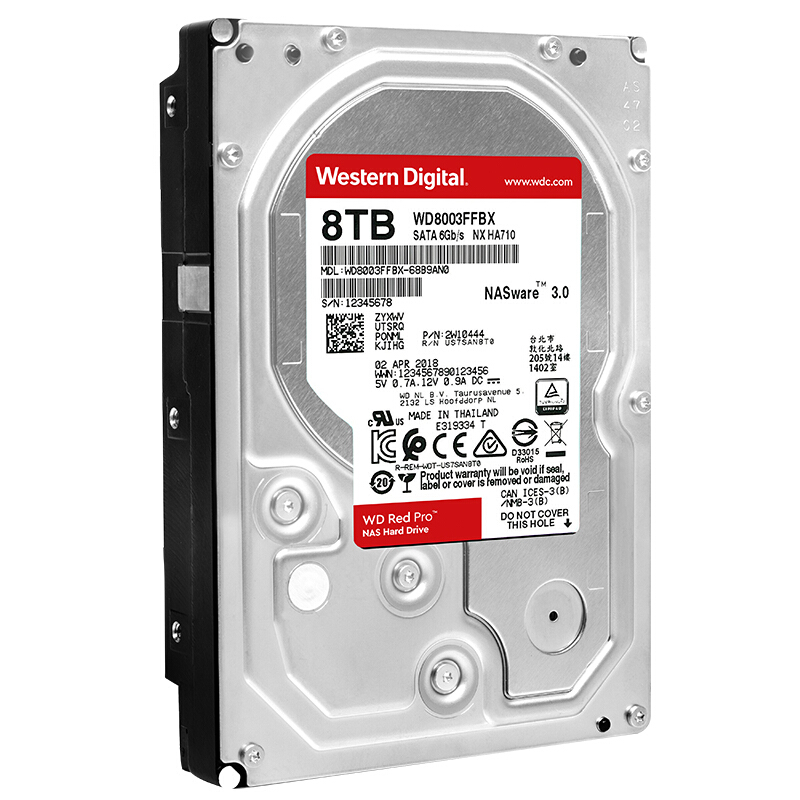 西部数据 WD WD8003FFBX NAS硬盘 网络储存 红盘Pro 8TB SATA6Gb/s 256M缓存 计价单位: 块