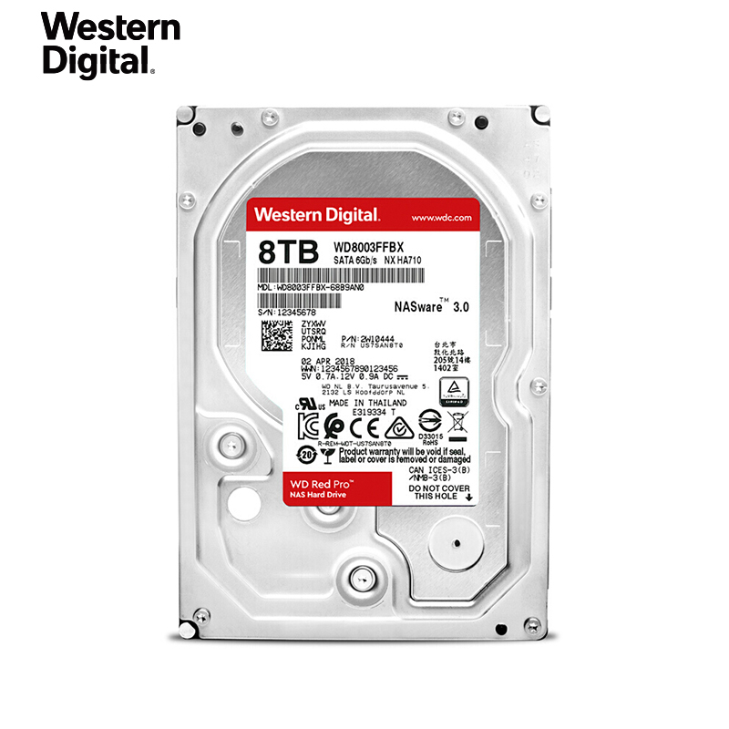 西部数据 WD WD8003FFBX NAS硬盘 网络储存 红盘Pro 8TB SATA6Gb/s 256M缓存 计价单位: 块