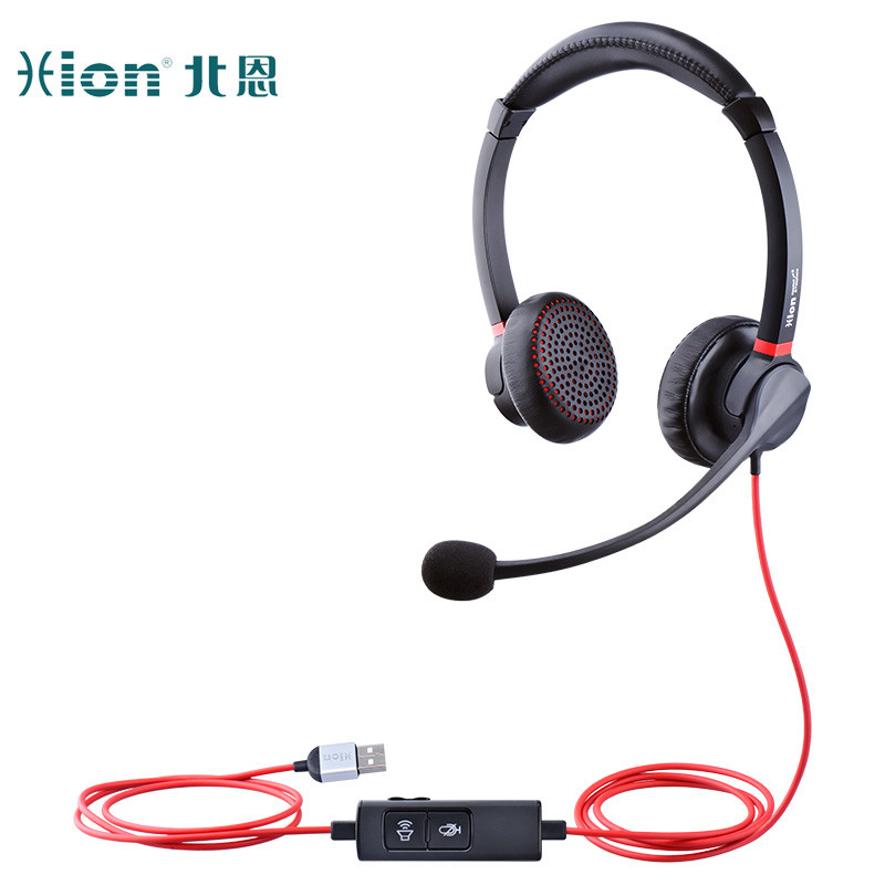 北恩 HION H730D 头戴式双耳话务耳机 USB+调音量+闭音 计价单位: 副